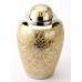 Superior Brass Cremation Ashes Urn  - Adult Size - Intricately Hand Engraved - Shades of Gold & Chrome
